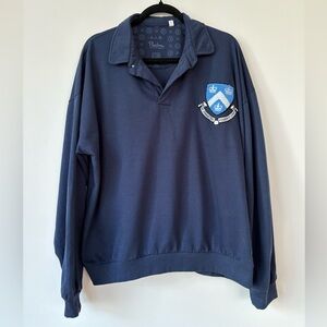 Vintage Columbia University Navy Blue Men's Shirt With Crest